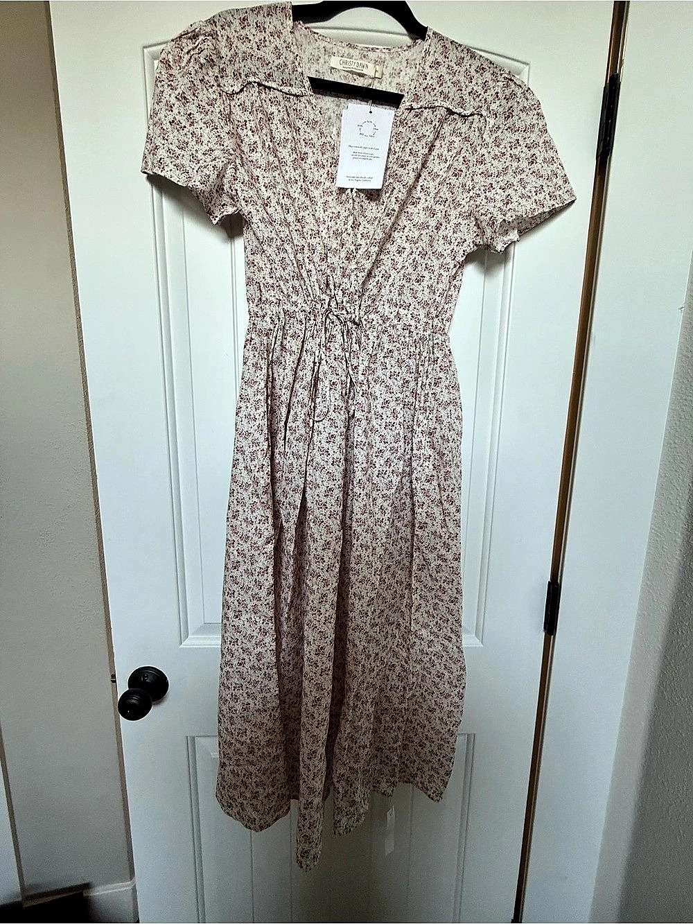 Christy Dawn  Floral Midi Dress in Pink & White NWT
